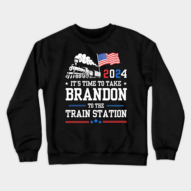 it's time to take Brandon to the train station Crewneck Sweatshirt by Mojakolane